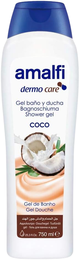 شامپو 750 میل شیر نارگیل املفی-Amalfi Dermo Care Shower Gel Coconut 750 Ml